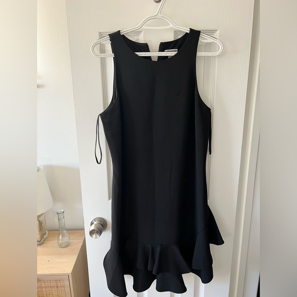 CHELSEA28 Black Mini Dress with Ruffles Size 12 - Picture 2 of 4